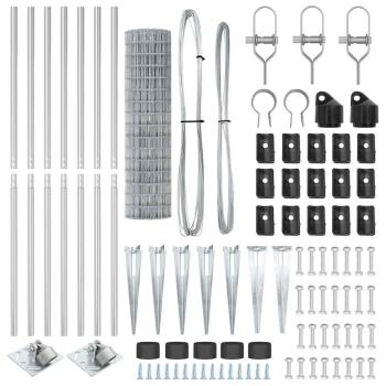 Euro Zaun mit 7 Spike-Posts 1.4x10 m Verzinkter Stahl