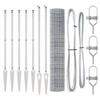 Euro-Zaun mit 7 Spike-Posts 1.5x10 m Galvanisierter Stahl