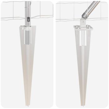 Euro-Zaun mit 7 Spike-Posts 1.5x10 m Galvanisierter Stahl