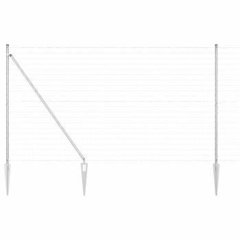 Euro-Zaun mit 7 Spitzpfählen 1,6x10 m aus verzinktem Stahl