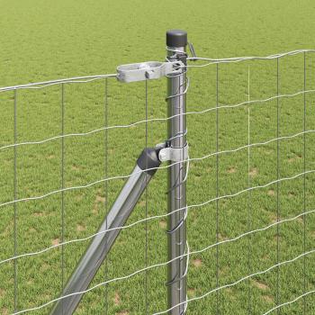 Euro-Zaun mit 7 Spitzpfählen 1,6x10 m aus verzinktem Stahl