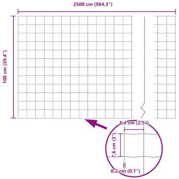 Euro Zaun mit 13 Dornankern 1x25 m Verzinkter Stahl