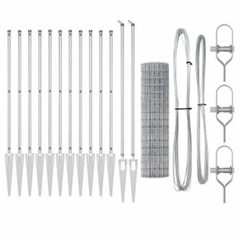 Euro Zaun mit 13 Spike-Posts 1,2x25 m Verzinkter Stahl
