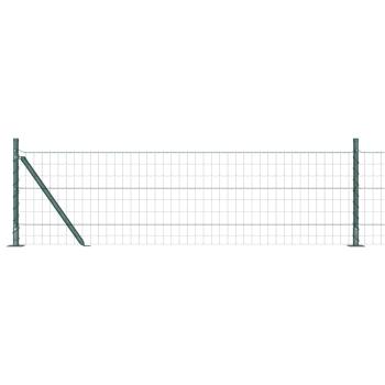 Euro Zaun mit 7 Flanschpfosten 0,6x10 m verzinkter Stahl