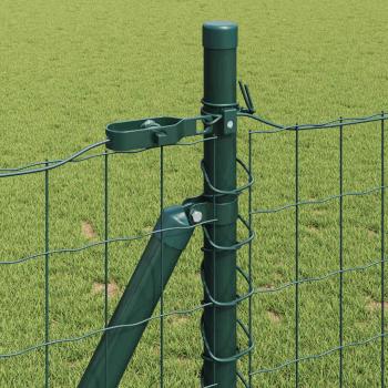 Euro Zaun mit 7 Flanschpfosten 1x10 m verzinkter Stahl