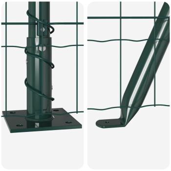 Euro-Zaun mit Betonsockel 10 x 1 m PVC-beschichteter Stahl Grün