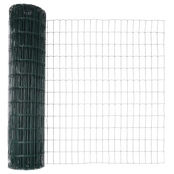 Euro Zaun mit 7 Flanschpfosten 1x10 m Verzinkter Stahl