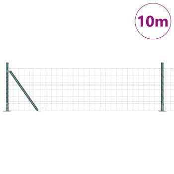 Euro Zaun mit 7 Flanschpfosten 0.6x10 m verzinkter Stahl