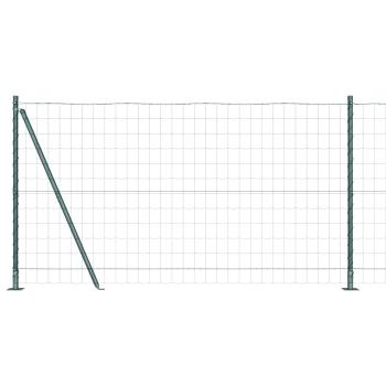 Euro Zaun mit 7 Flanschpfosten 1,2x10 m Verzinkter Stahl