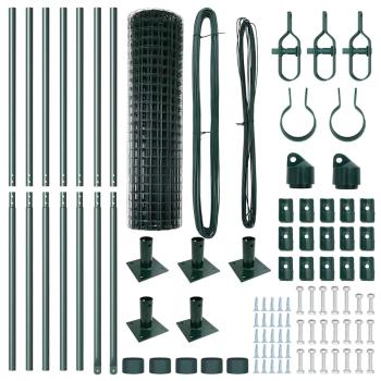 Euro Zaun Set aus 2 Grün PVC-beschichtetes Metall 10 x 0.8 m