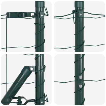 Eurozaun mit 7 Flanschpfosten 1,4x10 m verzinkter Stahl