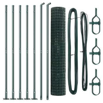 Euro-Zaun Set aus 2 Grün Feuerverzinkter Stahl 10 x 1,5 m