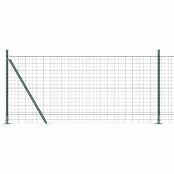 Eurozaun mit 13 Flanschpfosten 1x25 m verzinkter Stahl