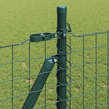 Eurozaun mit 13 Flanschpfosten 1x25 m verzinkter Stahl