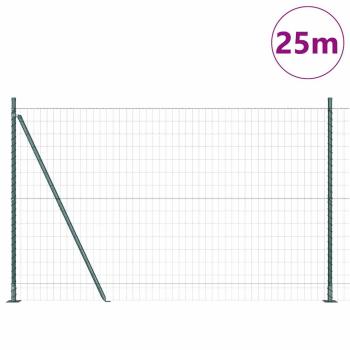 Eurozaun mit 13 Flanschpfosten 1,2x25 m verzinkter Stahl