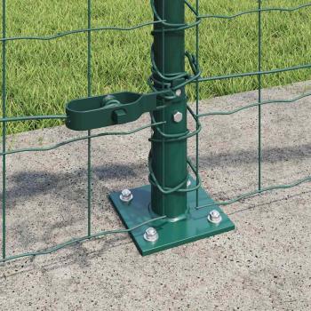 Euro Zaun mit 13 Flanschpfosten 0,4x25 m verzinkter Stahl
