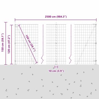 Euro-Zaun mit 13 Flanschpfosten 1,2x25 m feuerverzinkter Stahl