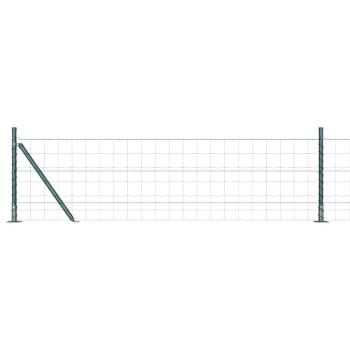 Euro Zaun mit 13 Flanschpfosten 0,4x25 m verzinkter Stahl