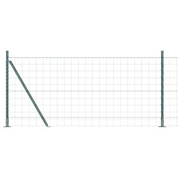 Eurozaun Set mit 2 Grün Pulverbeschichteter Stahl 25 x 0,8 m