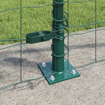 Eurozaun Set mit 2 Grün Pulverbeschichteter Stahl 25 x 0,8 m