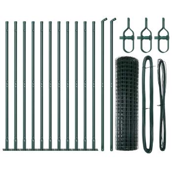 Eurozaun Set mit 2 Grün Pulverbeschichteter Stahl 25 x 0,8 m
