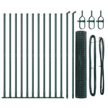 Euro Zaun Set mit 2 Grün Metall 25 x 1,2 m Langlebig