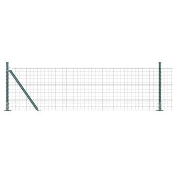 Euro-Zaun mit 13 Flanschpfosten 0,4x50 m verzinkter Stahl