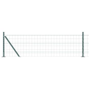 Euro-Zaun mit 13 Flanschpfosten 0.4x50 m verzinkter Stahl
