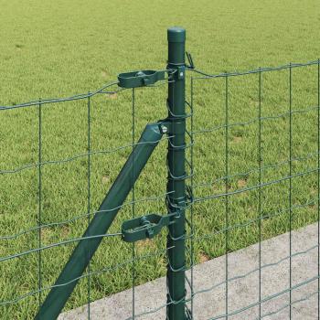 Euro-Zaun mit 13 Flanschpfosten 0.4x50 m verzinkter Stahl