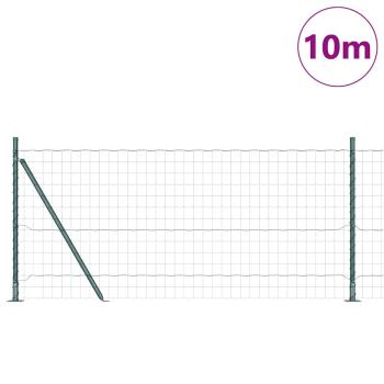Eurozaun Set aus 2 Grün Pulverbeschichteter Stahl 10 x 0.8 m