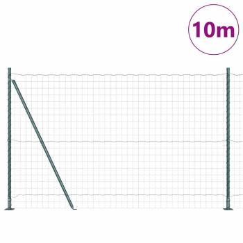 Euro Zaun mit 7 Flanschpfosten 1,4x10 m galvanisierter Stahl