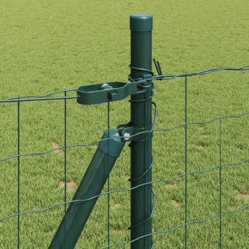 Euro Zaun Set von 2 Grün Pulverbeschichteter Stahl 25 x 1,0 m