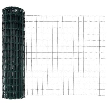 Euro Zaun Set von 2 Grün Pulverbeschichteter Stahl 25 x 1,0 m