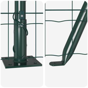 Euro Zaun Set von 2 Grün Pulverbeschichteter Stahl 25 x 1,0 m