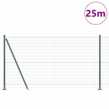 Eurozaun Set aus 2 Grün Stahl mit PVC-Beschichtung 25 x 1.2 m