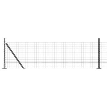 Euro Zaun mit 7 Flanschteilen 0.4x10 m galvanisierter Stahl