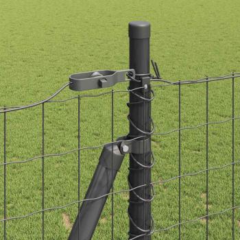 Euro-Zaun mit 7 Flanschpfosten 1,5x10 m verzinkter Stahl