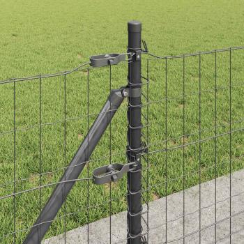 Eurozaun mit 7 Flanschpfosten 0.6x10 m galvanisierter Stahl