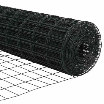Euro-Zaun mit 7 Flanschpfosten 0,8x10 m aus feuerverzinktem Stahl