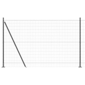 Euro Zaun mit 7 Flanschpfosten 1,5x10 m verzinkter Stahl