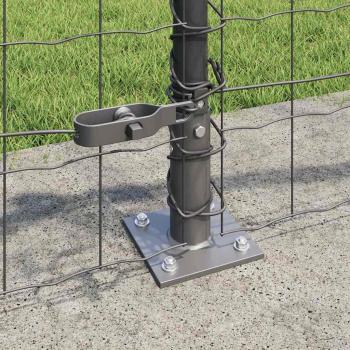Euro Zaun mit 7 Flanschpfosten 0.6x10 m verzinkter Stahl