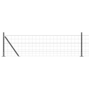 Euro Zaun mit 7 Flanschpfosten 0.4x10 m verzinkter Stahl