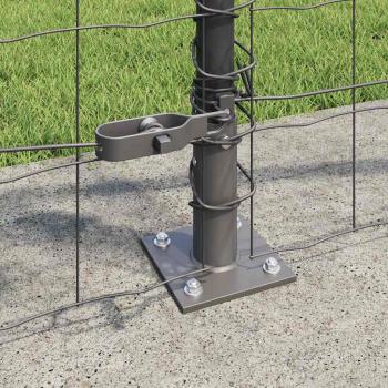 Eurozaun Set aus 2 Grau Metall 10 x 1 m Langlebig Zaun