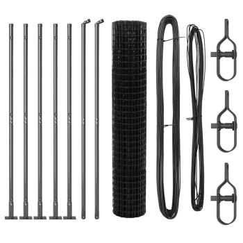 Euro Zaun mit 7 Flanschen 1,4x10 m verzinkter Stahl