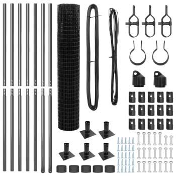 Euro Zaun mit 7 Flanschen 1,4x10 m verzinkter Stahl