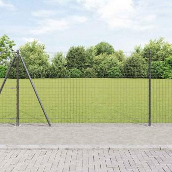 ARDEBO.de - Eurozaun mit 13 Flanschpfosten 1,2x25 m verzinkter Stahl