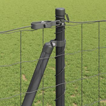 Euro Zaun mit 13 Flanschpfosten 1,2x25 m feuerverzinkter Stahl