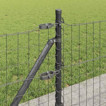 Euro Zaun mit 13 Flanschpfosten 0.6x50 m verzinkter Stahl