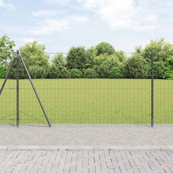 ARDEBO.de - Euro Zaun mit 7 Flanschpfosten 1,2x10 m aus galvanisiertem Stahl