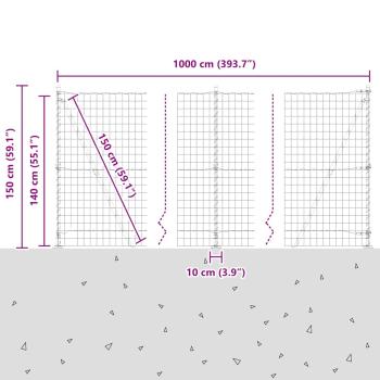 Euro Zaun mit 7 Flanschpfosten 1.4x10 m verzinkter Stahl